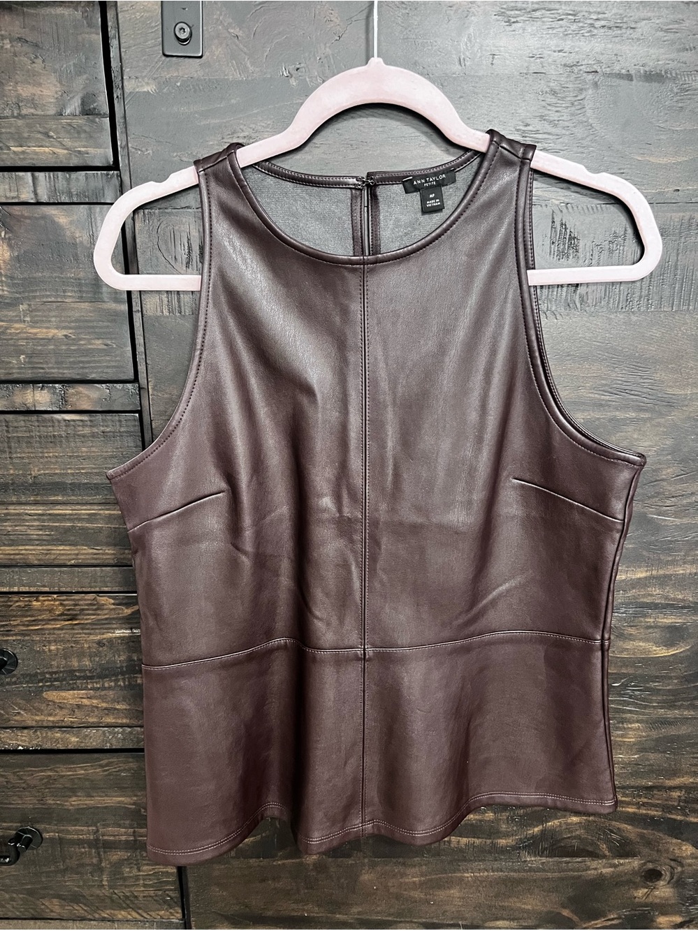 Ann Taylor Faux Leather Top